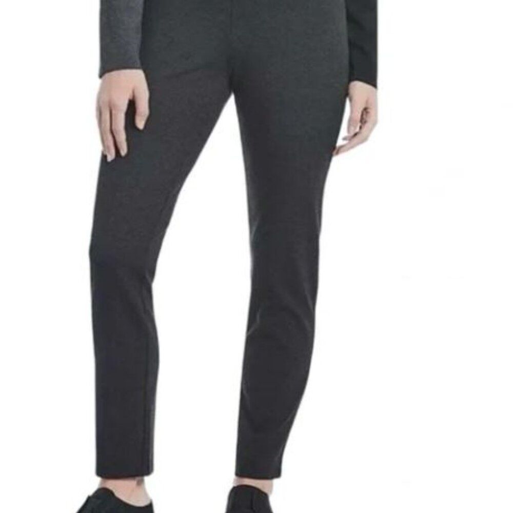 EILEEN FISHER Petite Small Charcoal Gray Knit Legging Pants Stretch Pull-On - Picture 2 of 7